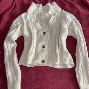 Women's Cream Cable Knit Sweater